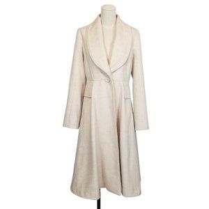 NWT Anthropologie Evaline Textured Coat Natural Sz 4